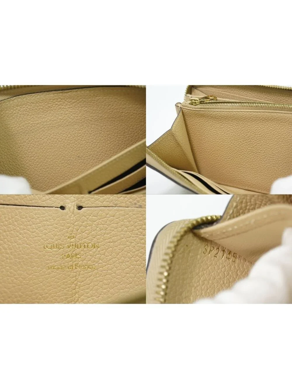 Louis Vuitton LV Zippy Wallet Monogram Empreinte Leather les Beiges